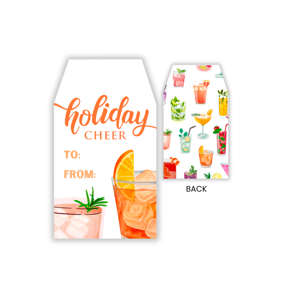 Christmas Spirits Double Sided Christmas Gift Tag Set of 10