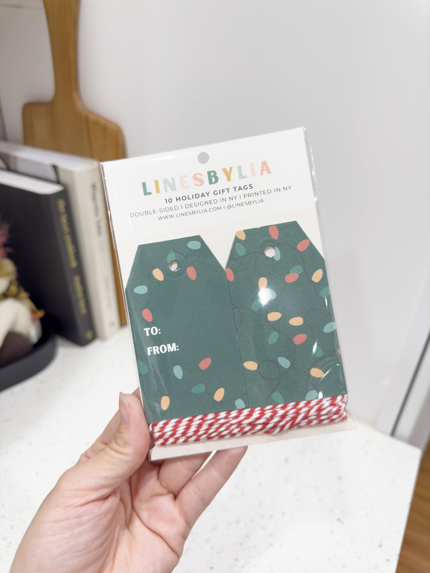 Christmas Lights Double Sided Christmas Gift Tag Set of 10