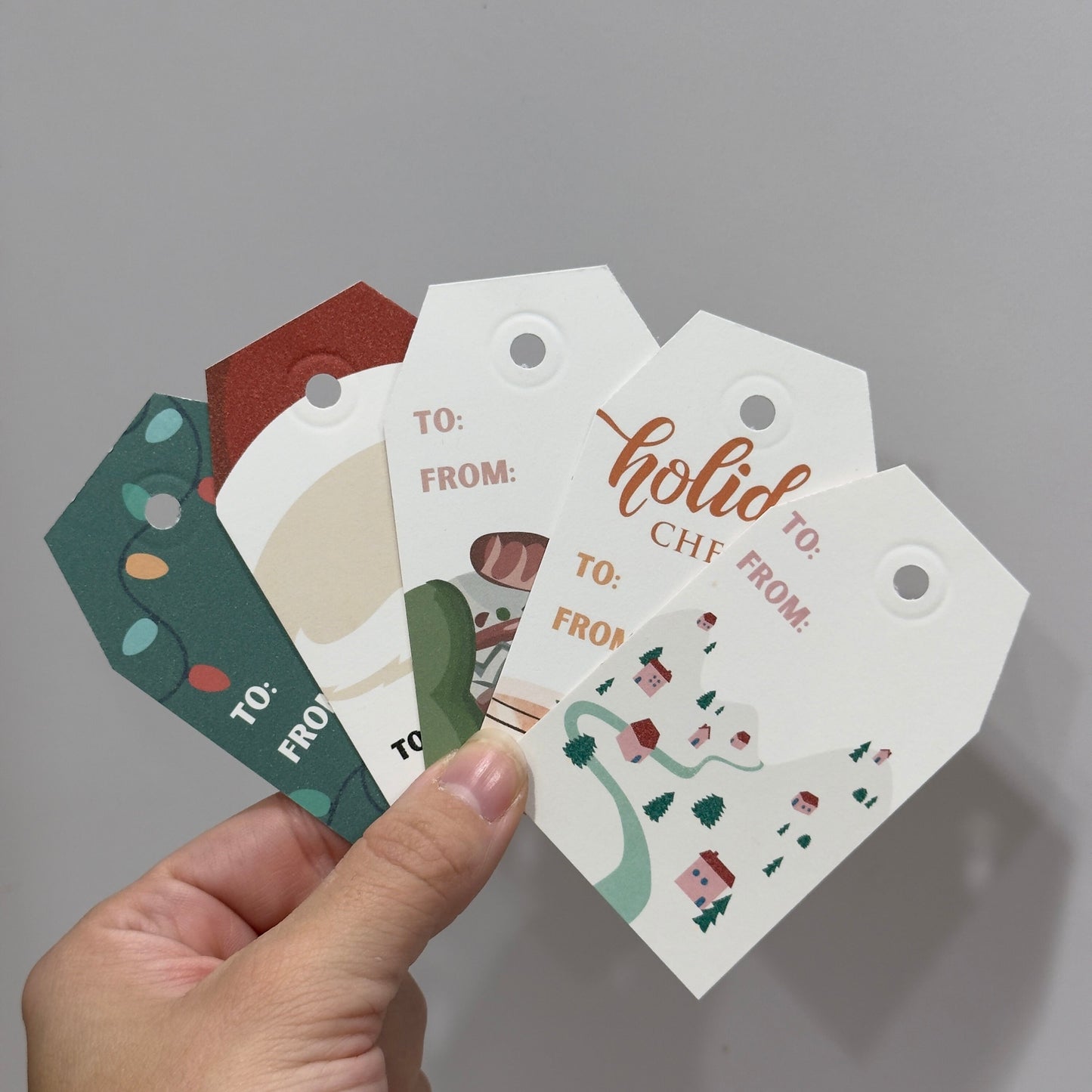 Winter Christmas Town Double Sided Christmas Gift Tag Set of 10