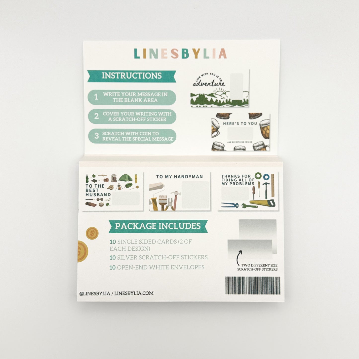 Handy Man Scratch-off Lunchbox Note Cards