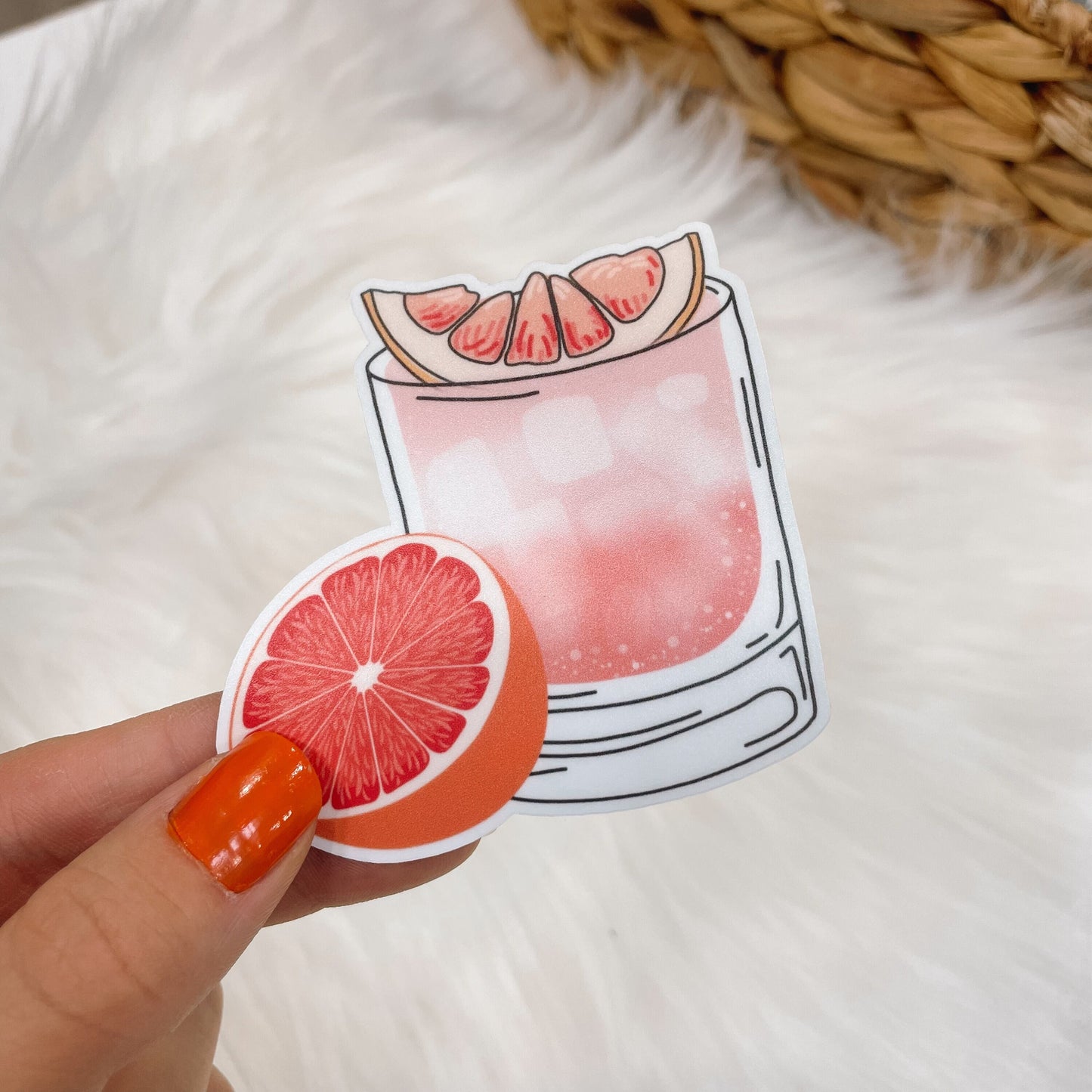 Paloma Cocktail Sticker - Cocktail Vinyl Sticker - Mixed Drink Sticker - Alcohol Sticker - Happy Hour Sticker- Mocktail Sticker - 21st Drink