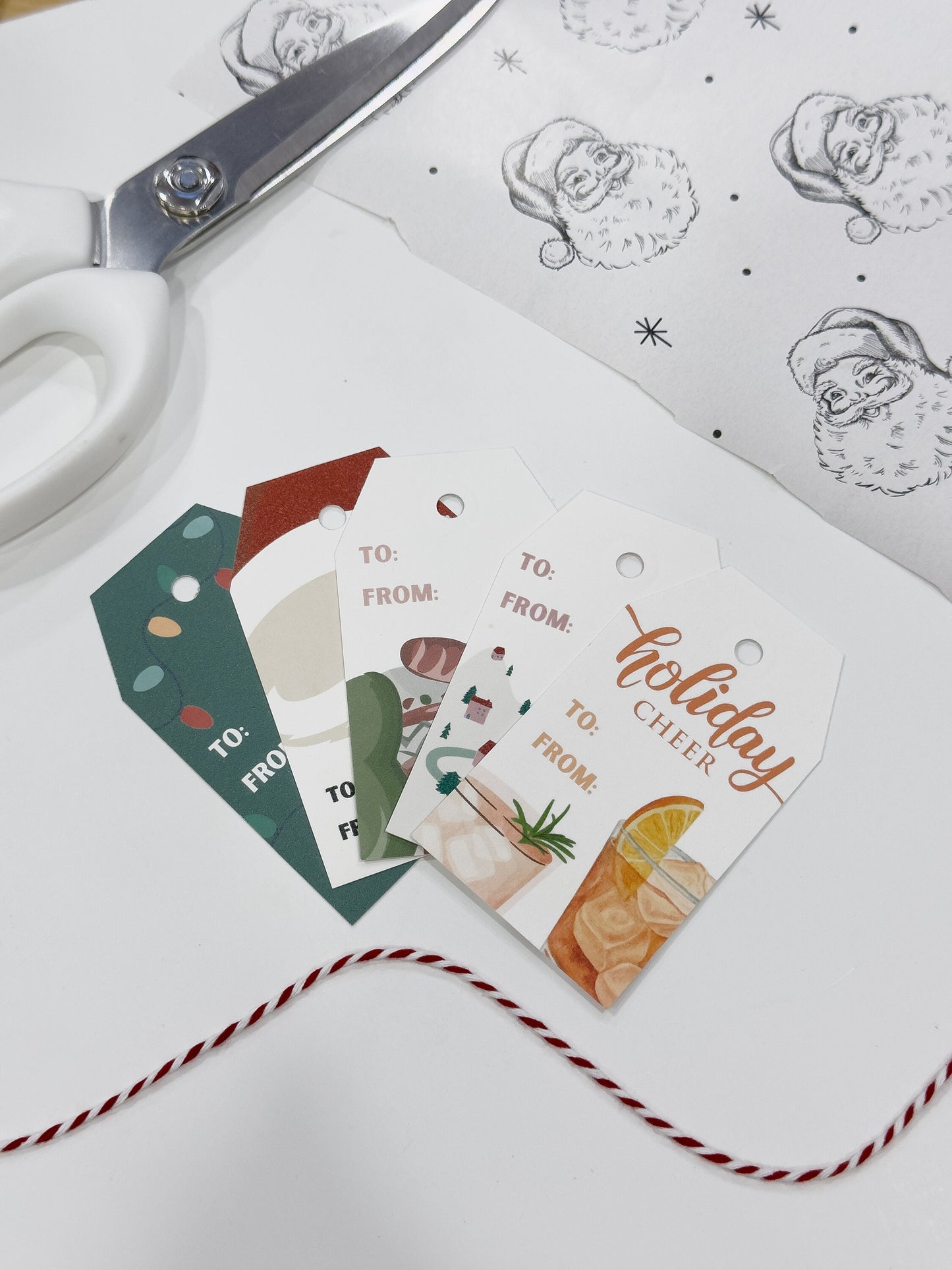 Christmas Lights Double Sided Christmas Gift Tag Set of 10