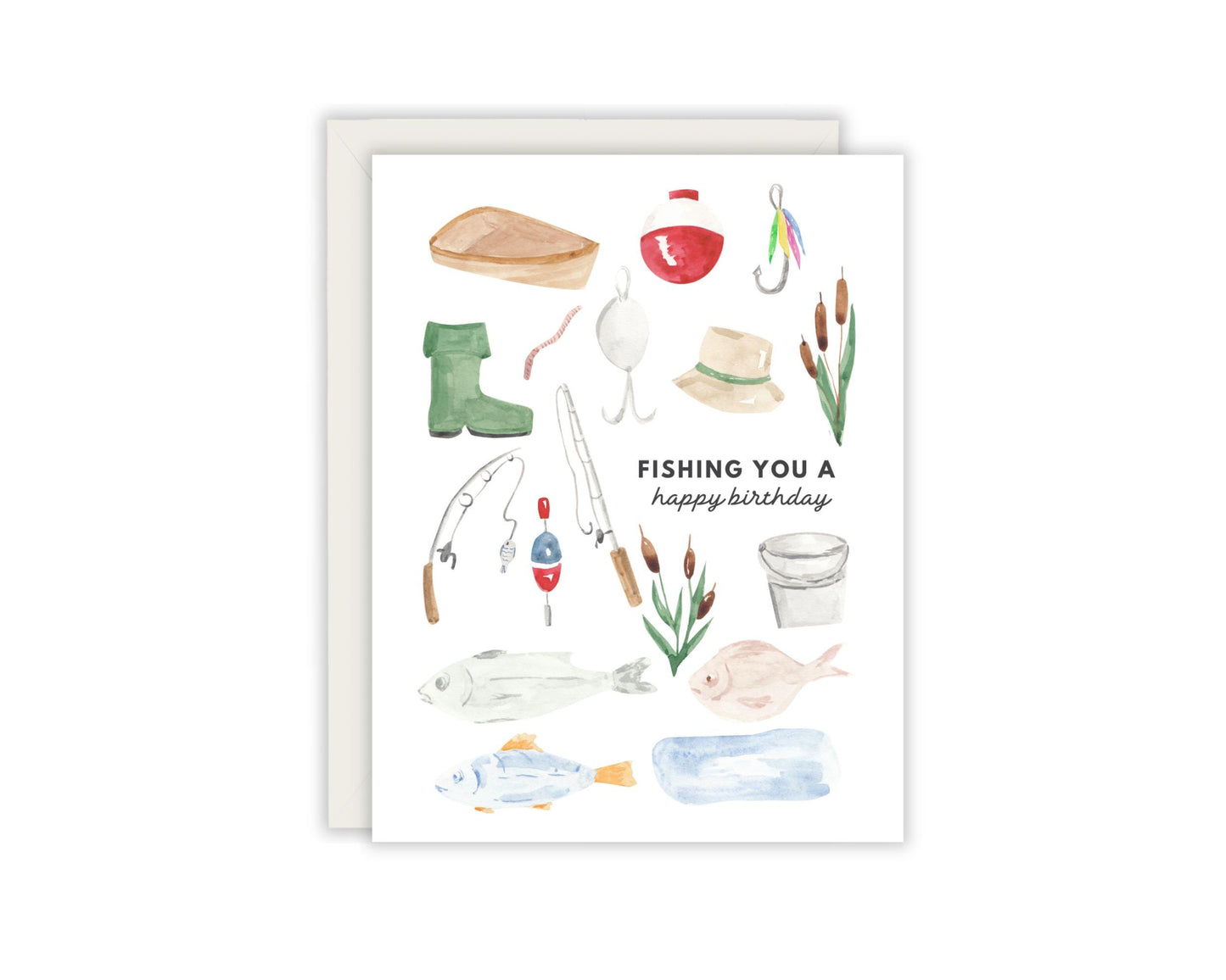 Fishing You A Happy Birthday Card - Fishing Birthday Card - Fisher Card - Birthday Card for Fisher - Fishing Lover