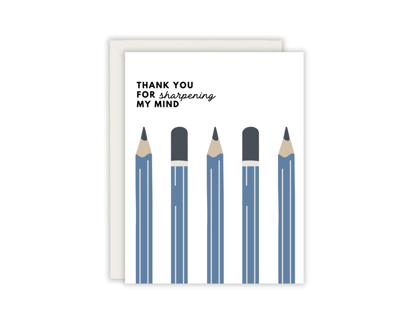 Thank You For Sharpening My Mind Teacher Appreciation Card - Card for Teacher's -