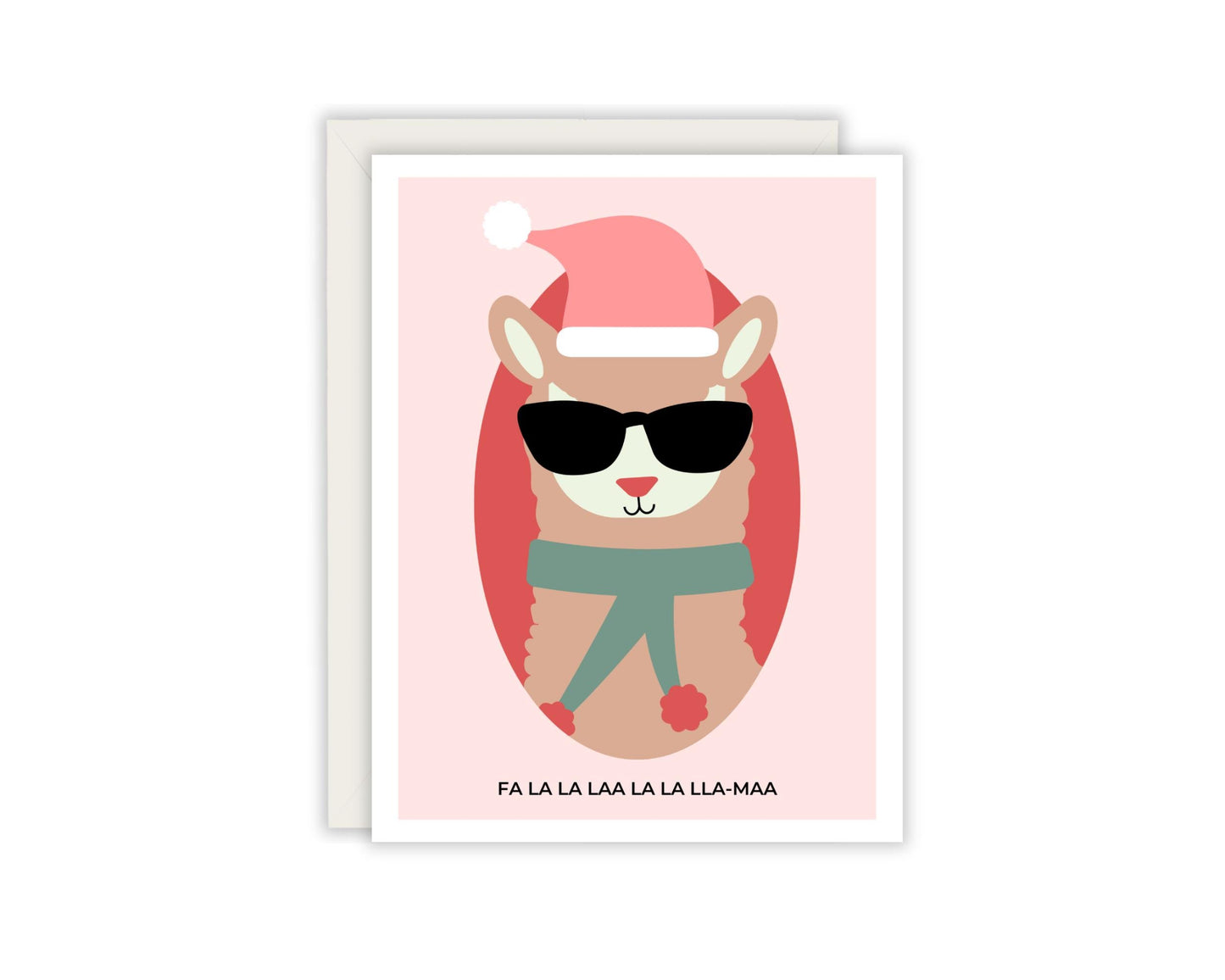 Fa La La La Laa La La LLA-MA Christmas Card - Llama Lover Christmas Card - Animal Holiday Card – Cool Kid Christmas - Funny Christmas Card