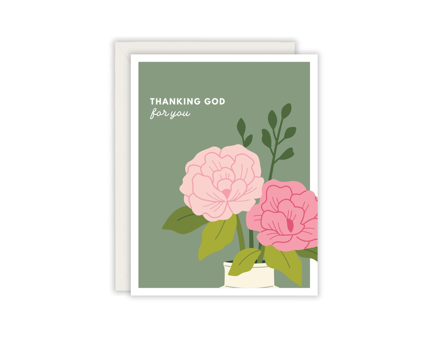 Thanking God For You - Christian Encouragement Card - Christian Church Friend Card