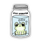 Stay hydrated frog in mason jar sticker