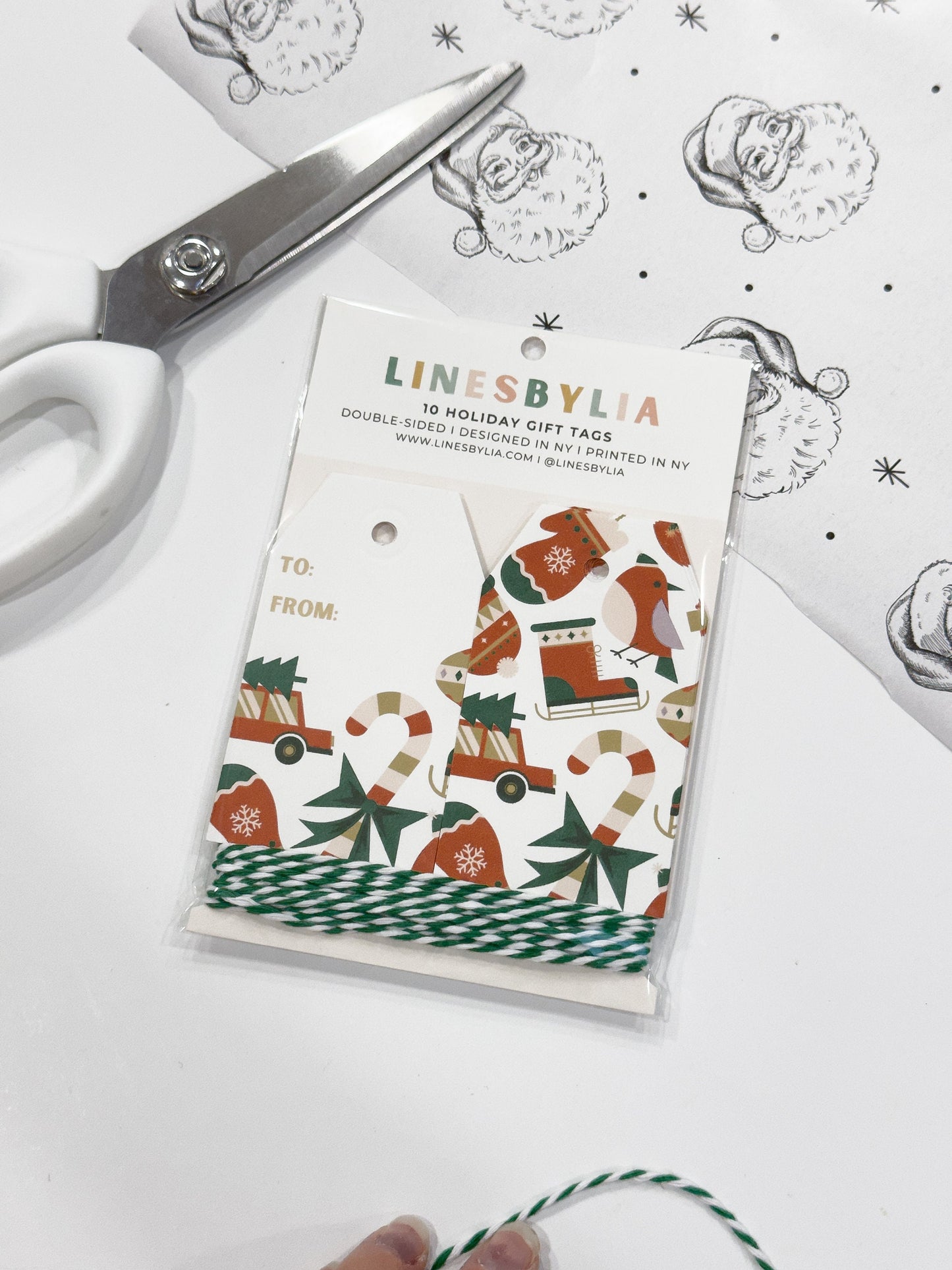 Christmas Double Sided Christmas Gift Tag Set of 10