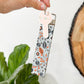 Blue & Orange Floral Key Fob I Floral Themed Wristlet I Trendy Keychain