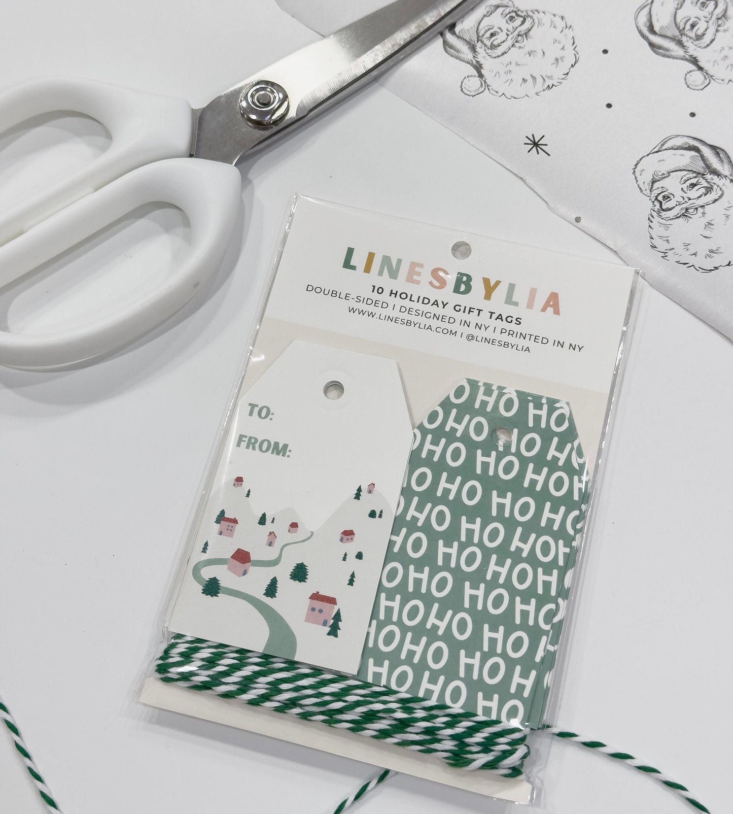 Winter Christmas Town Double Sided Christmas Gift Tag Set of 10
