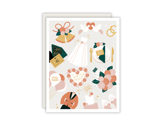 Just Married Collage Greeting Card