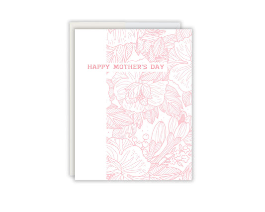 Fine line Happy Mothers Day Greeting Card