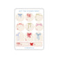 Girly Bows Holiday Gift Tag Sticker Sheet