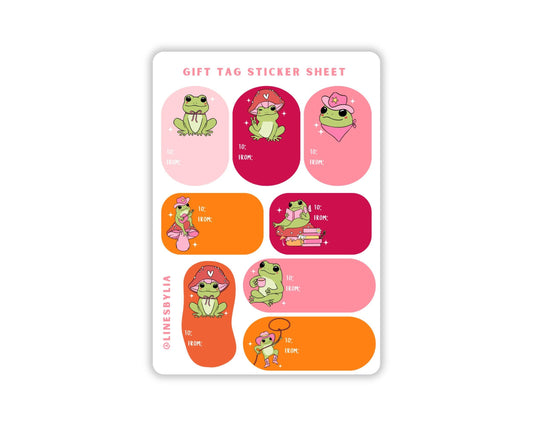 Ping Froggy Birthday Gift Tag Sticker Sheet
