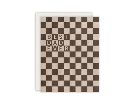 Best Dad Ever Checkered Father's Day Card - Best Dad Card - Manly Father's Day Card -  Blank Father's Day Card