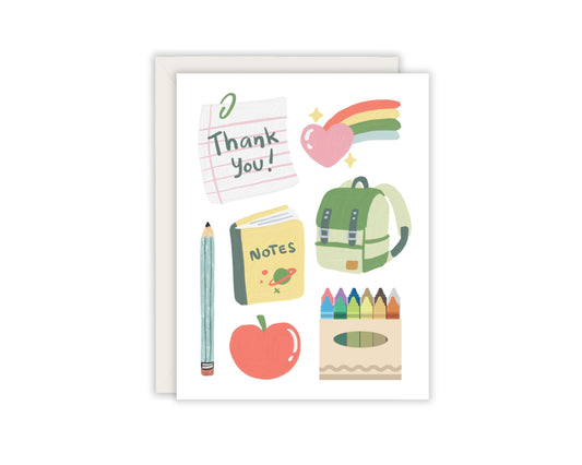 Thank You Teacher Appreciation Card - Card for Teacher's - End of School Card - Card from Student