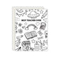 Best Teacher Ever (Color Me In!) -  Teacher Appreciation Card - Card for Teacher's - End of School Card - Color In Card