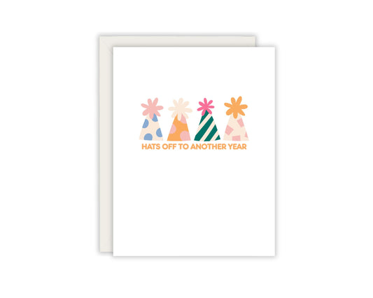 Hat's Off To Another Year Birthday Card - Birthday Card - Party Hat Card