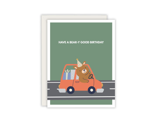 Have a Bear-y Good Birthday Card - Kid & Toddler Birthday Card - Teddy Bear Birthday Card - Birthday Party Card