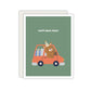 Happy Bear-thday Birthday Card - Kid & Toddler Birthday Card - Teddy Bear Birthday Card - Birthday Party Card - Car Birthday Party Card
