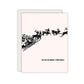 HO HO HO Merry Christmas Holiday Card - Santa and Reindeer Christmas Card - Christmas Lover Card