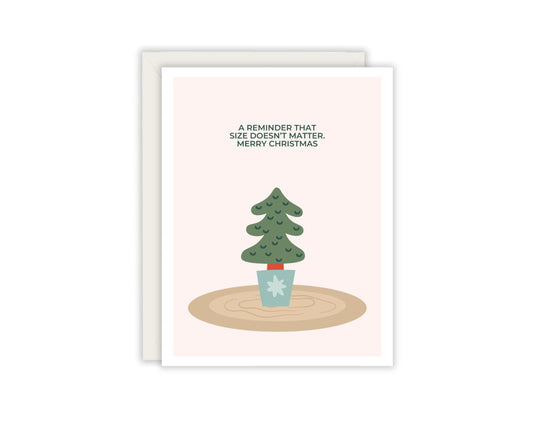 A Reminder That Size Doesn't Matter Christmas Card - Plant Lover Christmas Card - Festive Plant Card – Funny Christmas Card For Partner