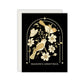 Season's Greetings Floral Bird Christmas Card - Nature Lover Christmas Card - Festive Bird Card – Christmas Postage Stamp Card - Elegant