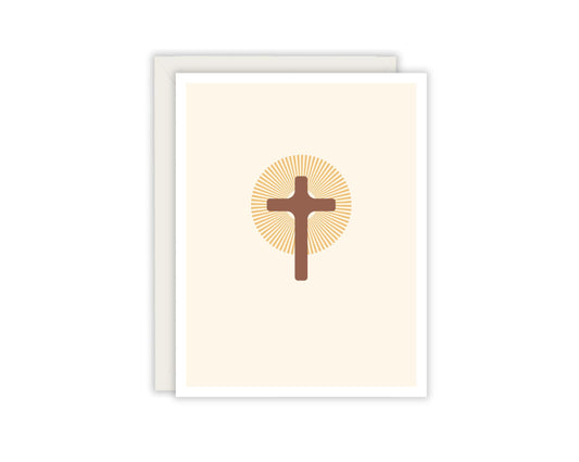 Sun & Cross Jesus Card - Christian Empowerment Card - Christian Friend Card - Baptism Card