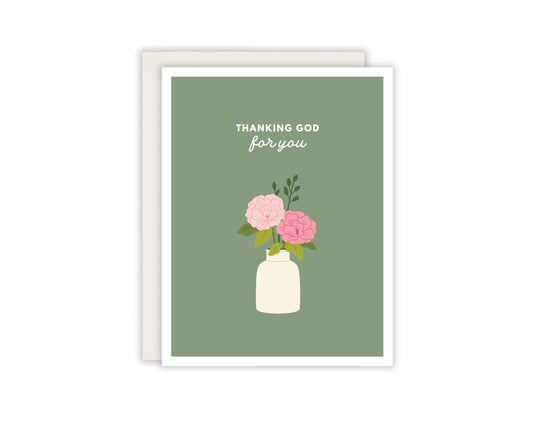 Thanking God For You (mini) - Christian Encouragement Card - Christian Friend Card