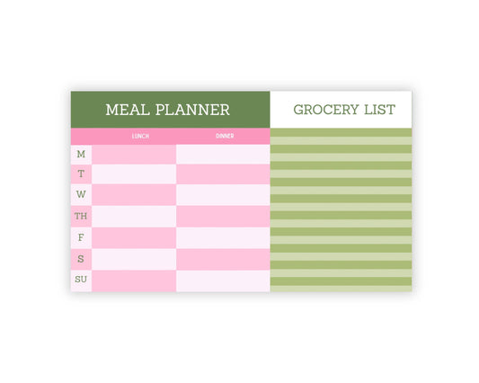 Meal Planner & Grocery List Notepad